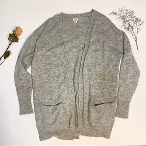 Grey fuzzy knit cardigan